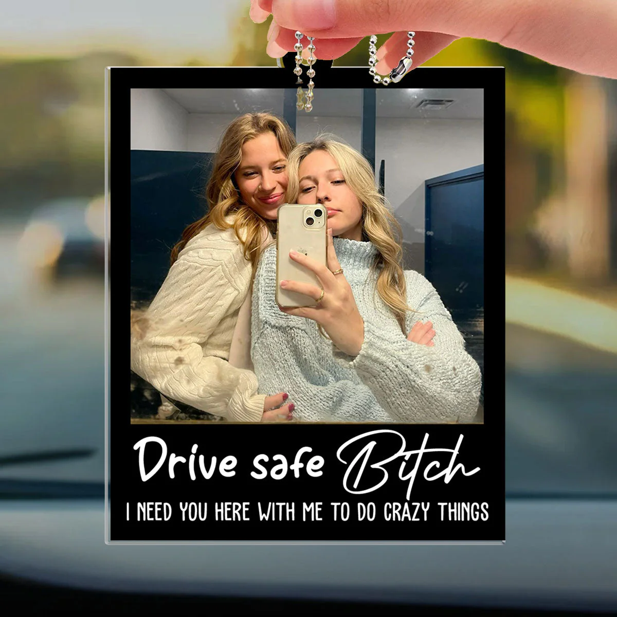 Drive Safe Bestie - Personalized Custom Car Ornament - Image 4