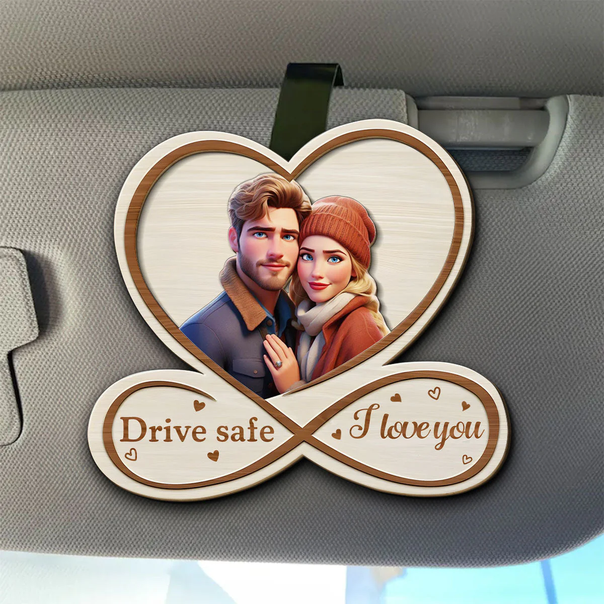 Drive Safe Cartoon - Personalized Custom Car Visor Clip - Image 3