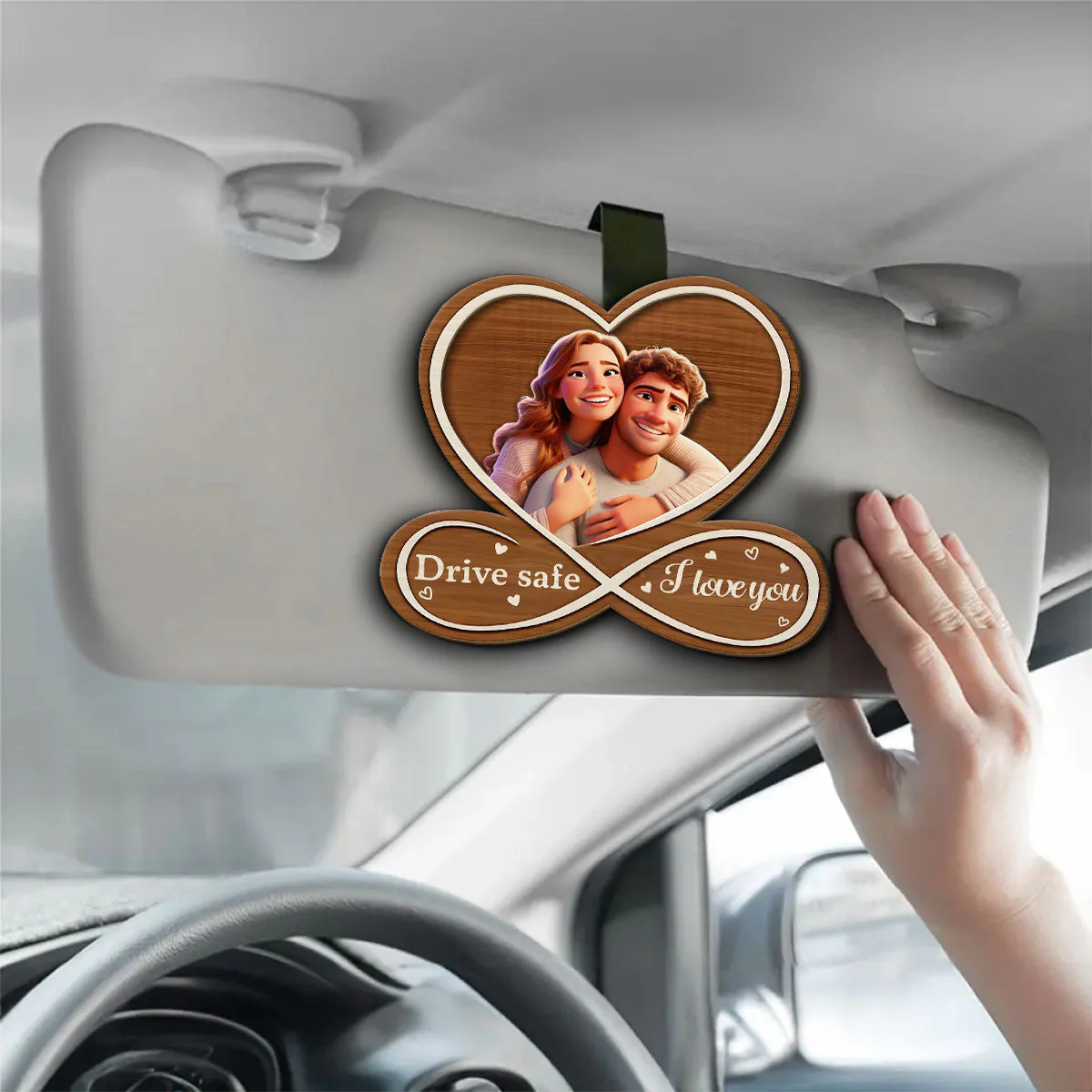 Drive Safe Cartoon - Personalized Custom Car Visor Clip - Image 6