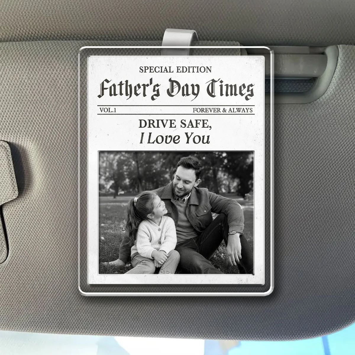 Drive Safe Dad Breaking News - Personalized Custom Acrylic Car Visor Clip