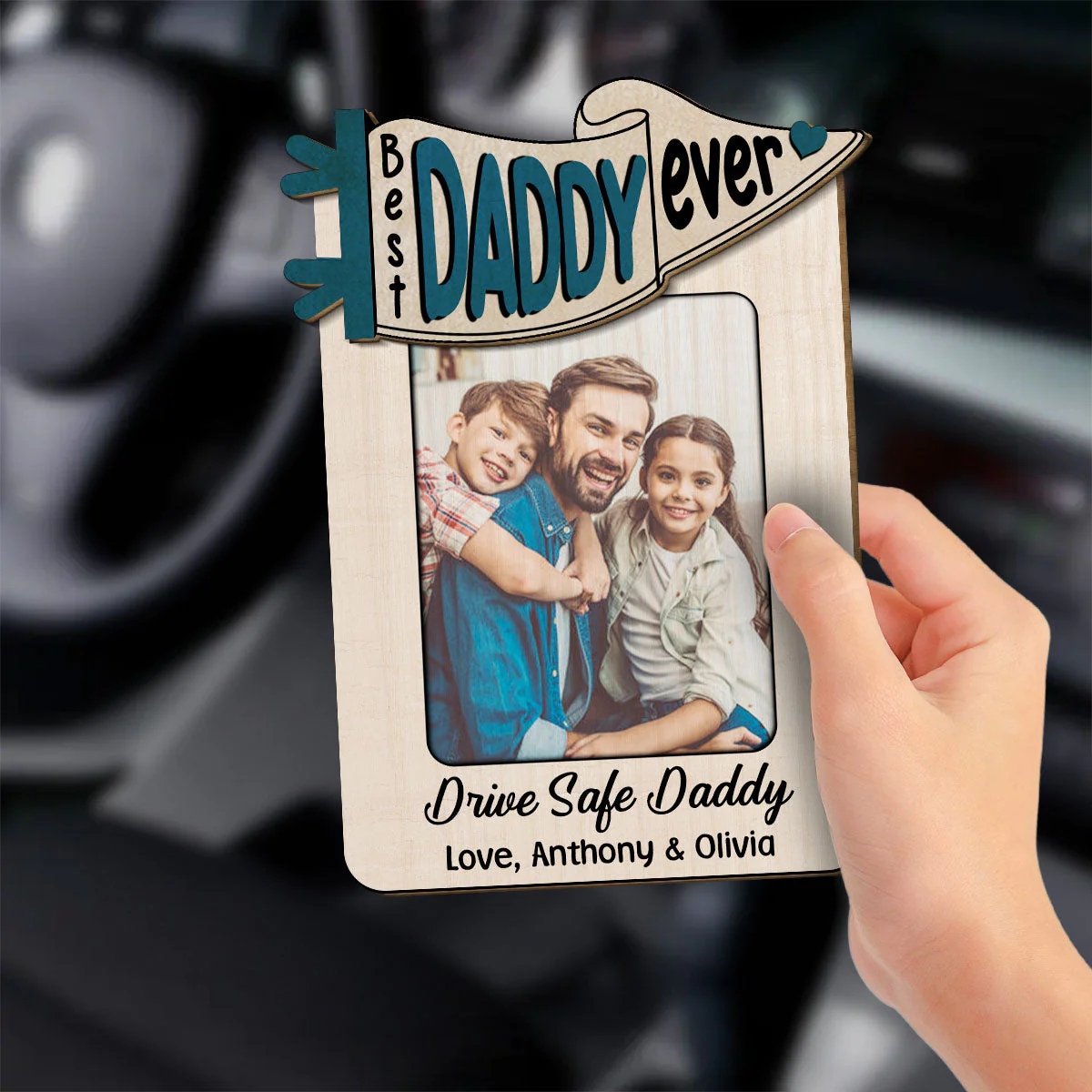 Drive Safe Daddy - Personalized Custom Car Visor Clip - Image 2