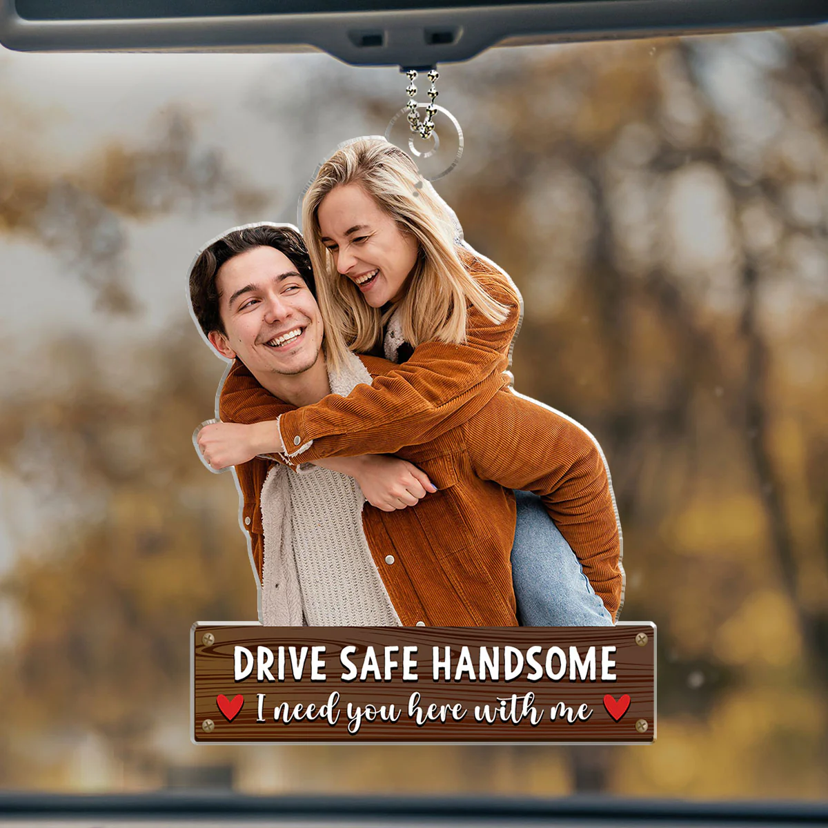 Drive Safe Handsome - Personalized Custom Car Ornament - Image 2