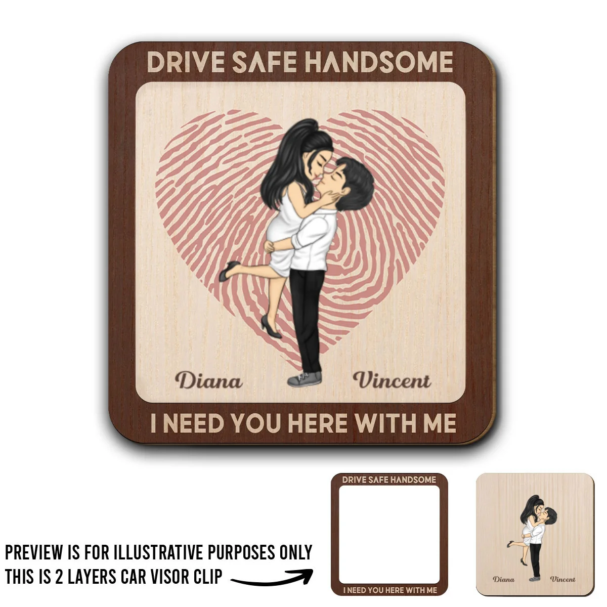 Drive Safe Handsome - Personalized Custom Car Visor Clip - Image 6