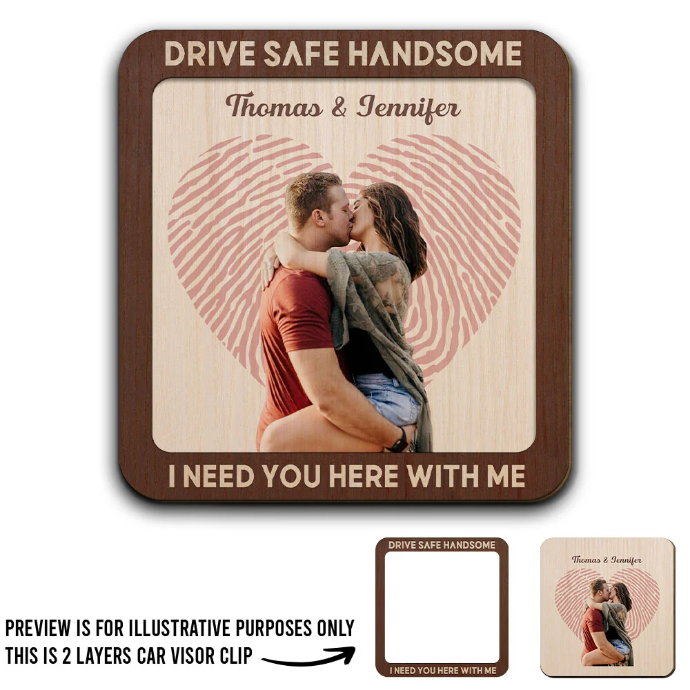 Drive Safe Handsome Photo - Personalized Custom Car Visor Clip - Image 5