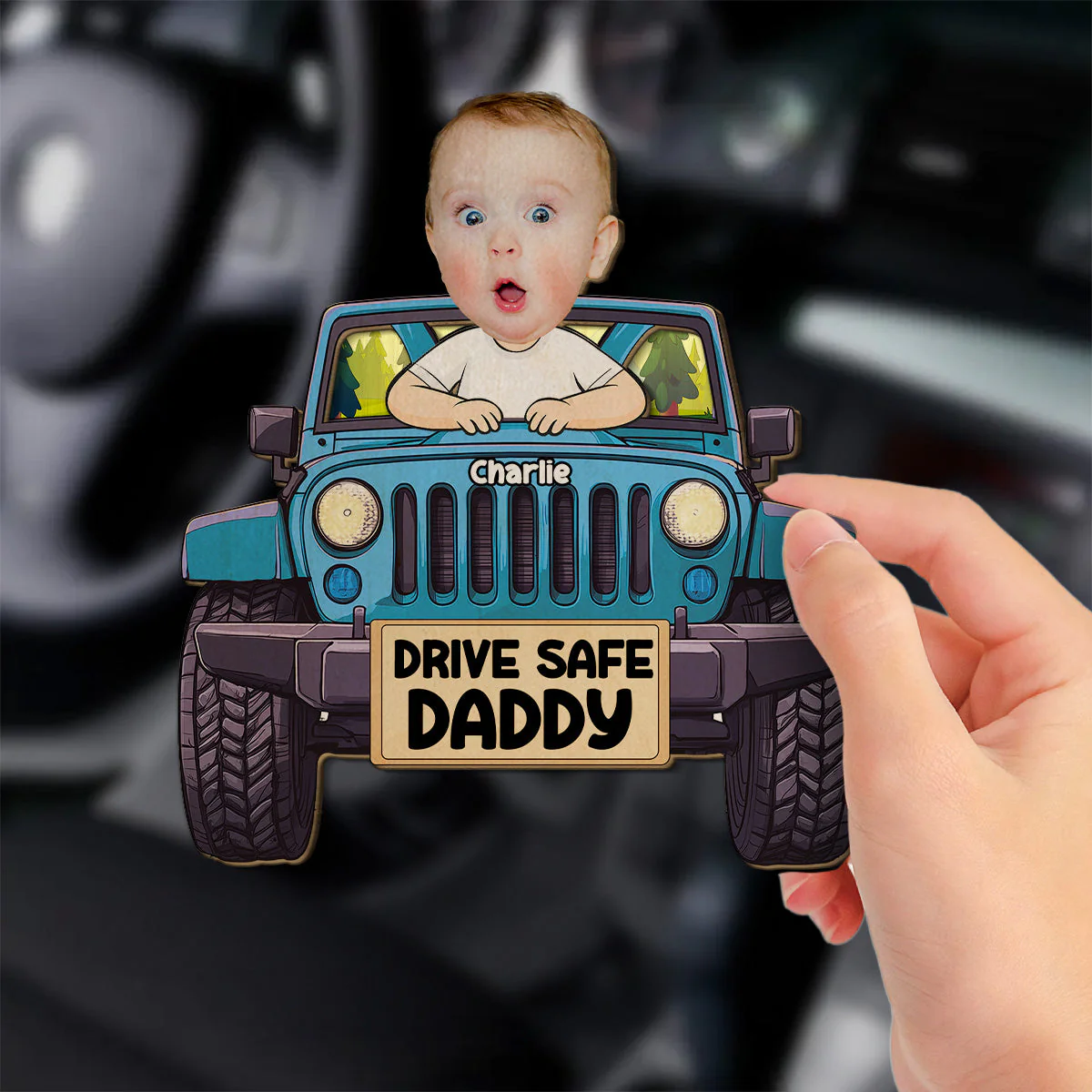 Drive Safe I Love You Dad - Personalized Custom Car Visor Clip - Image 2