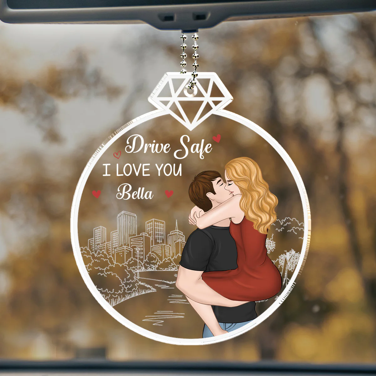 Drive Safe, I Love You  - Personalized Custom Car Ornament - Image 2