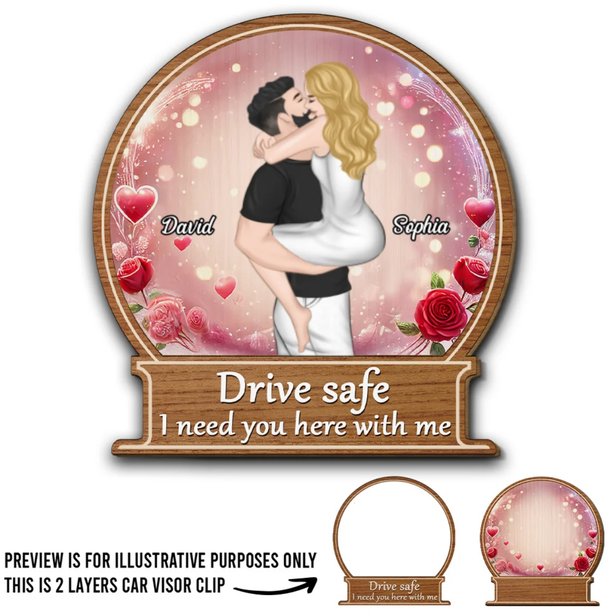 Drive Safe I Love You - Personalized Custom Car Visor Clip - Image 4