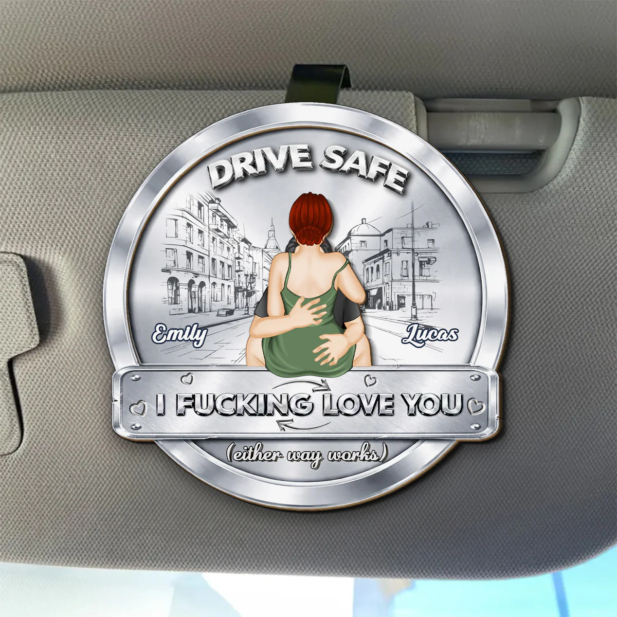 Drive Safe My Love - Personalized Custom Car Visor Clip - Image 4