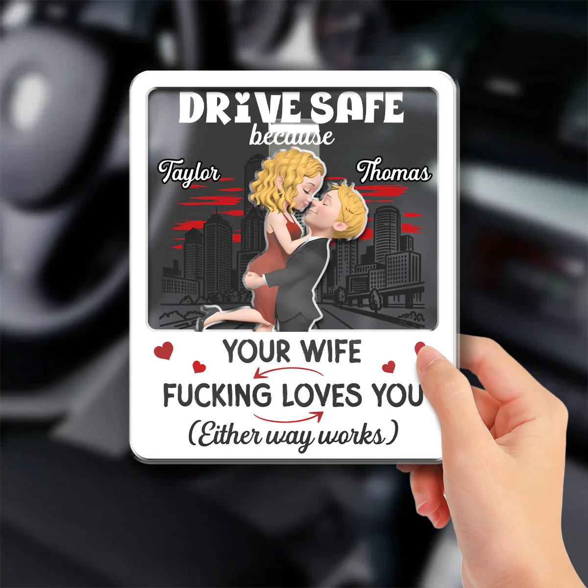 Drive Safe - Personalized Custom Acrylic Car Visor Clip - Image 2