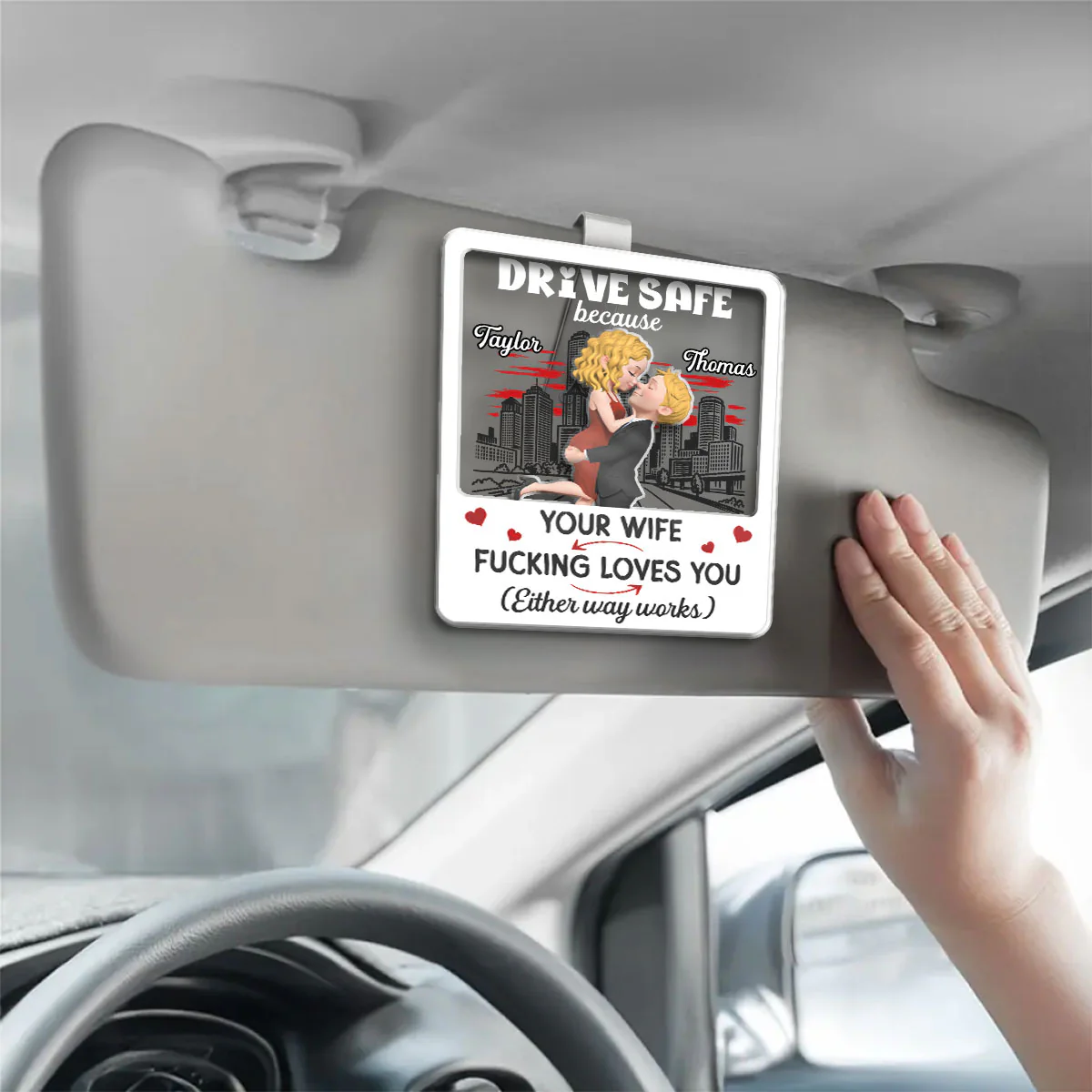 Drive Safe - Personalized Custom Acrylic Car Visor Clip - Image 3