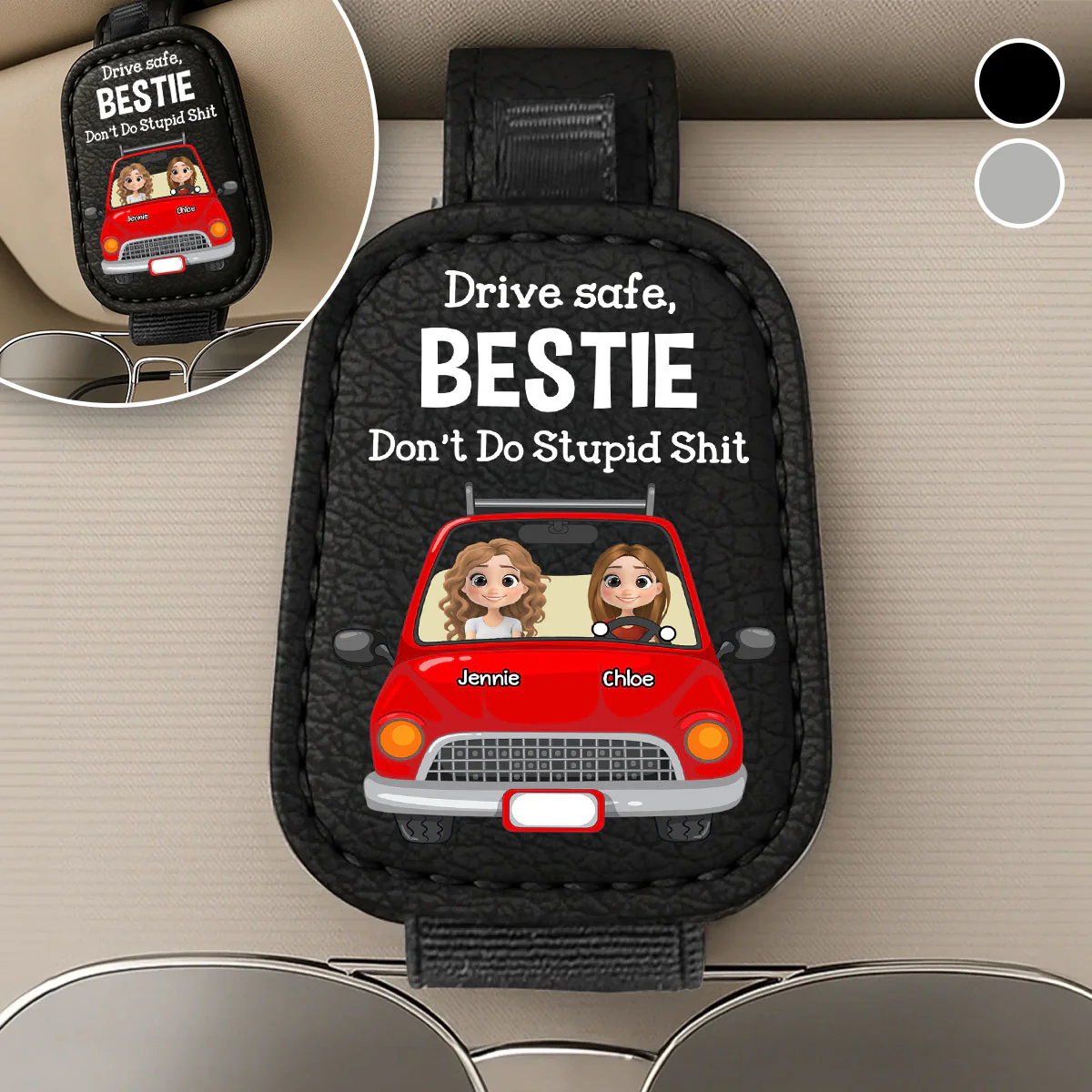 Drive Safe - Personalized Custom Sunglasses Holder For Car Visor