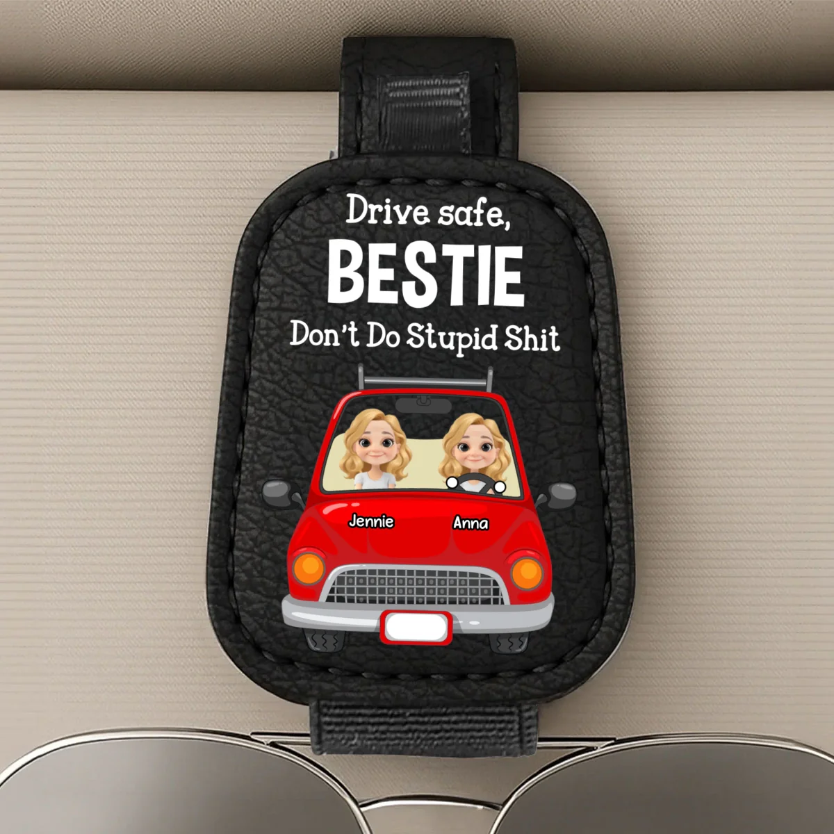 Drive Safe - Personalized Custom Sunglasses Holder For Car Visor - Image 7