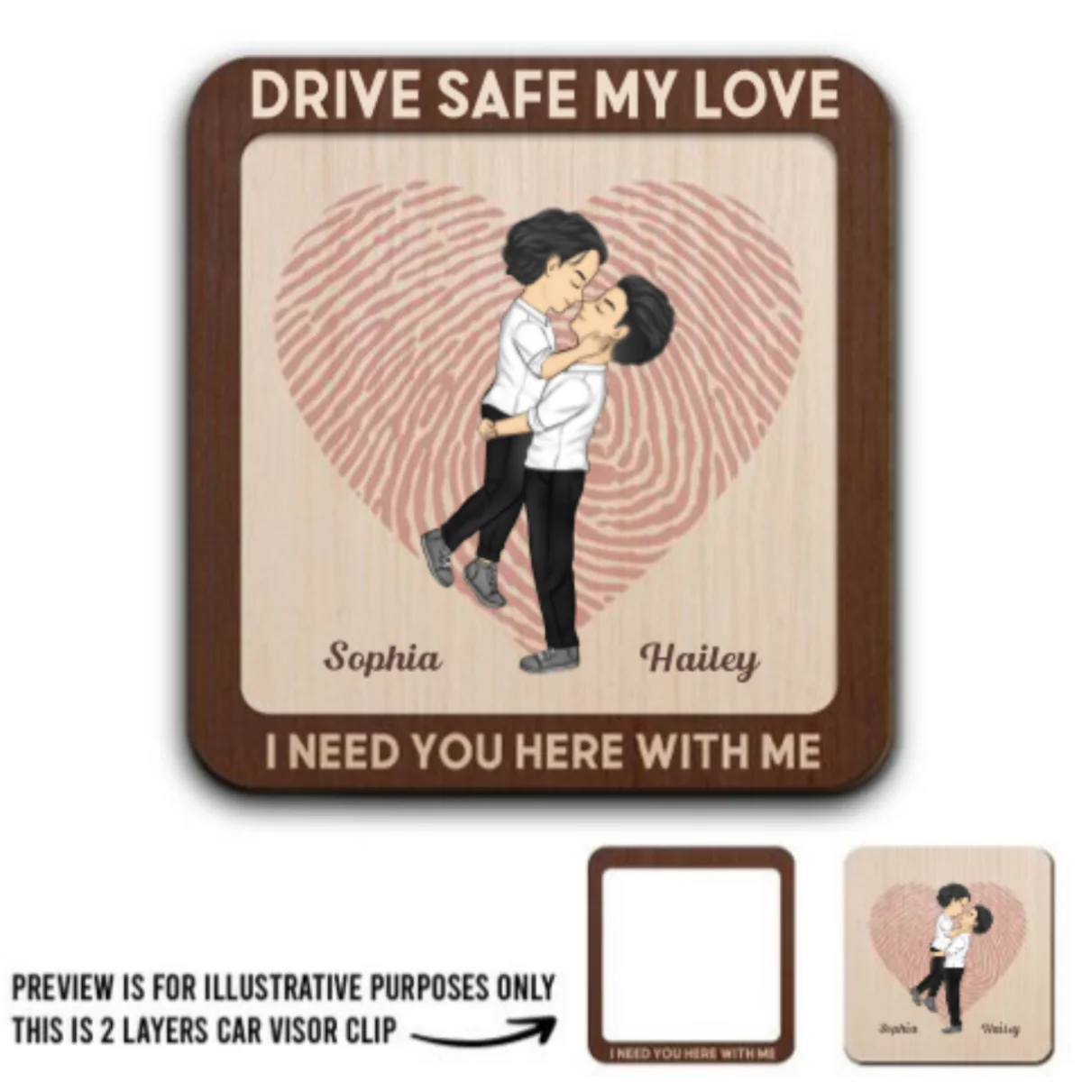 Drive Safe Sweetheart - Personalized Custom Car Visor Clip - Image 5