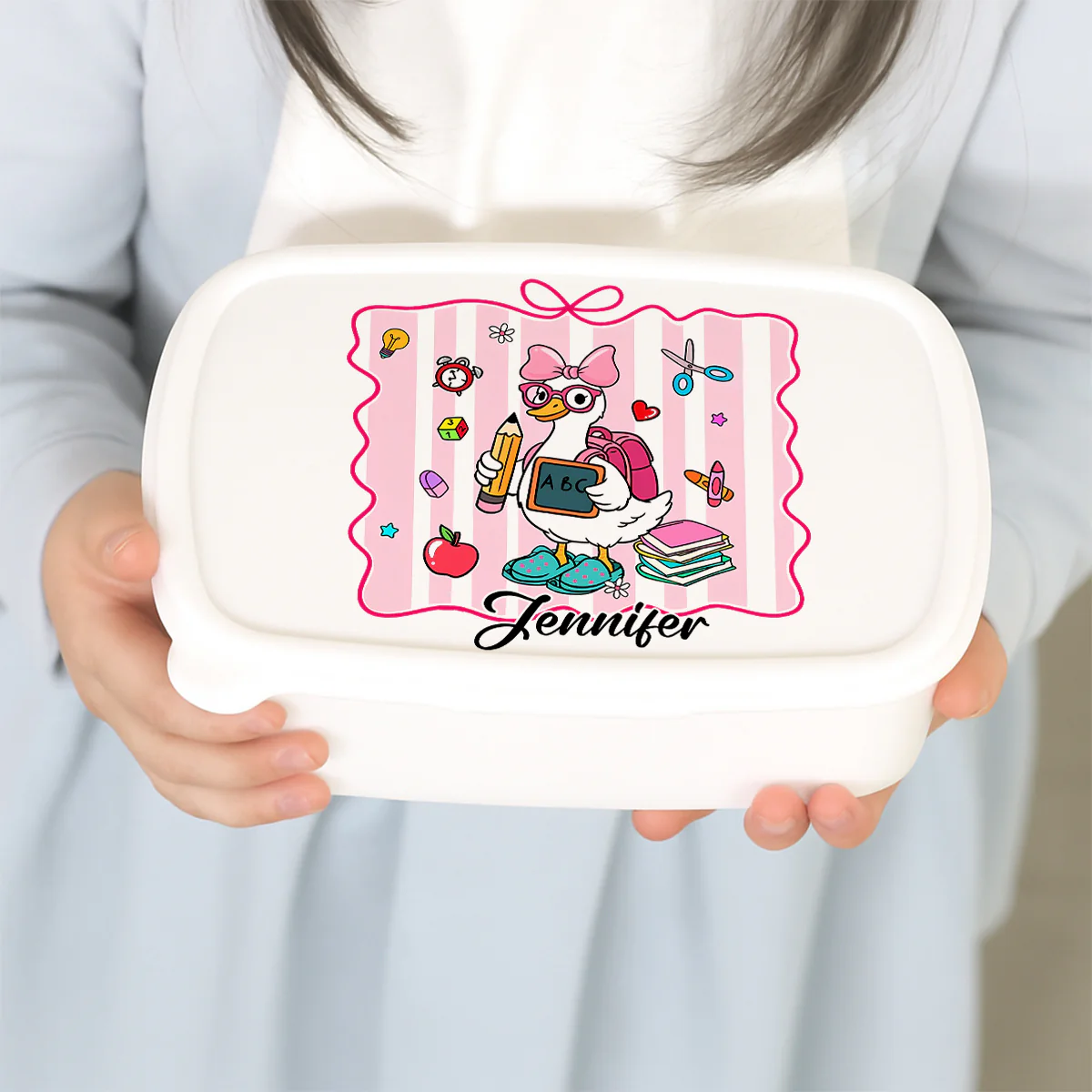 Duck Ready For School - Personalized Custom Lunch Box - Image 2