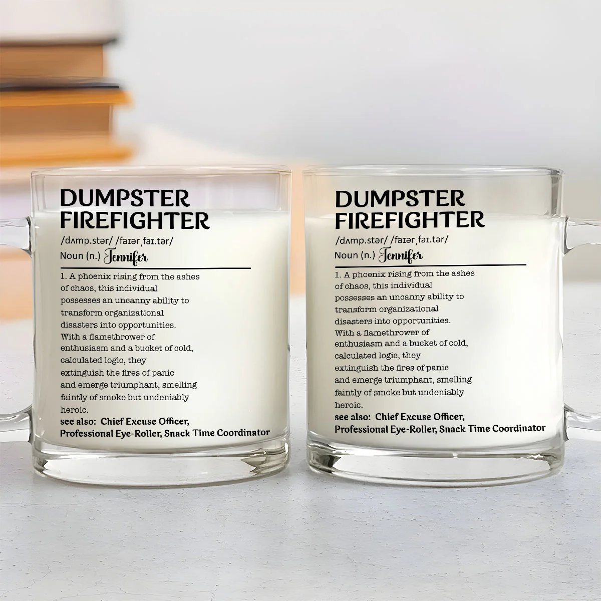 Dumpster Firefighter- Personalized Custom Glass Mug - Image 3