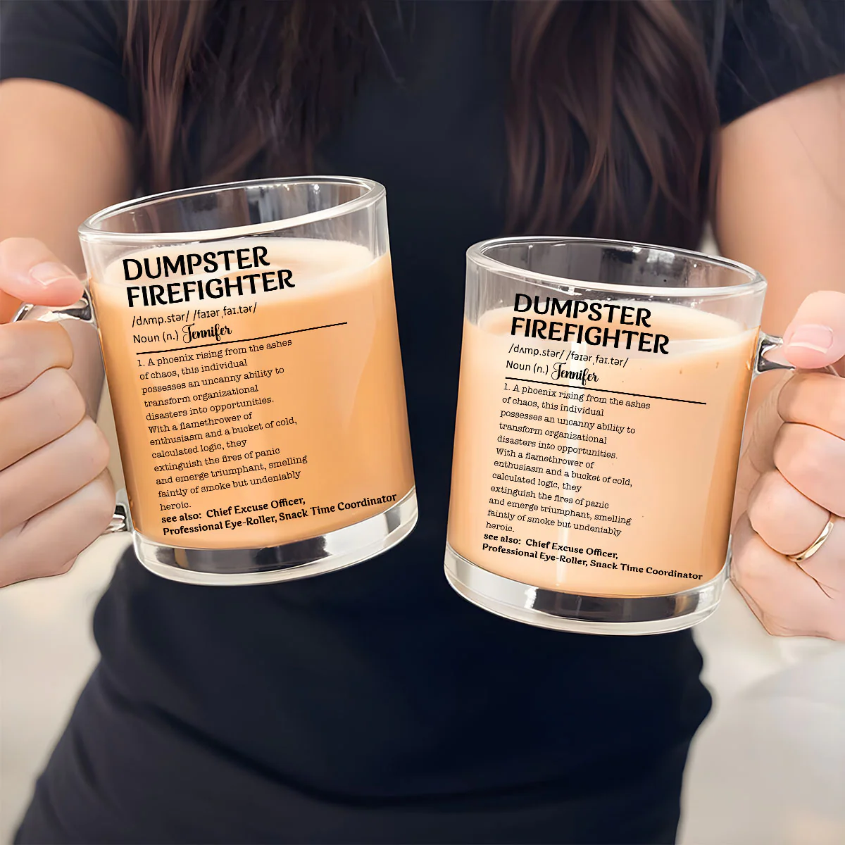 Dumpster Firefighter- Personalized Custom Glass Mug - Image 4