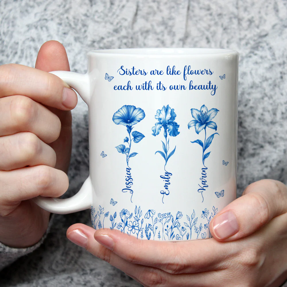 Each Sister Shines With Beauty - Personalized Custom Coffee Mug - Image 3