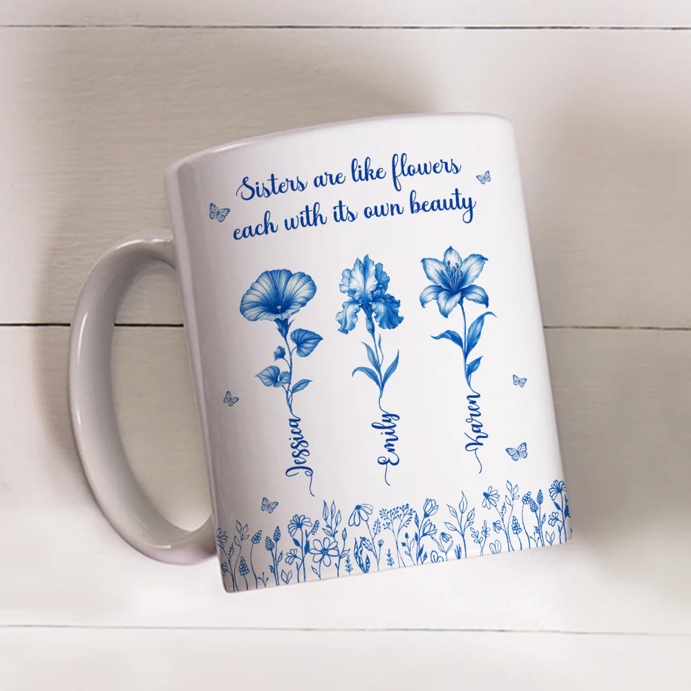 Each Sister Shines With Beauty - Personalized Custom Coffee Mug - Image 4