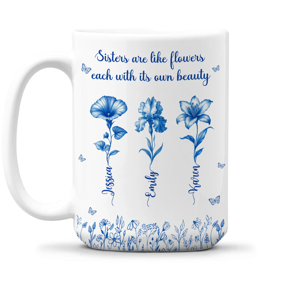 Each Sister Shines With Beauty - Personalized Custom Coffee Mug - Image 7