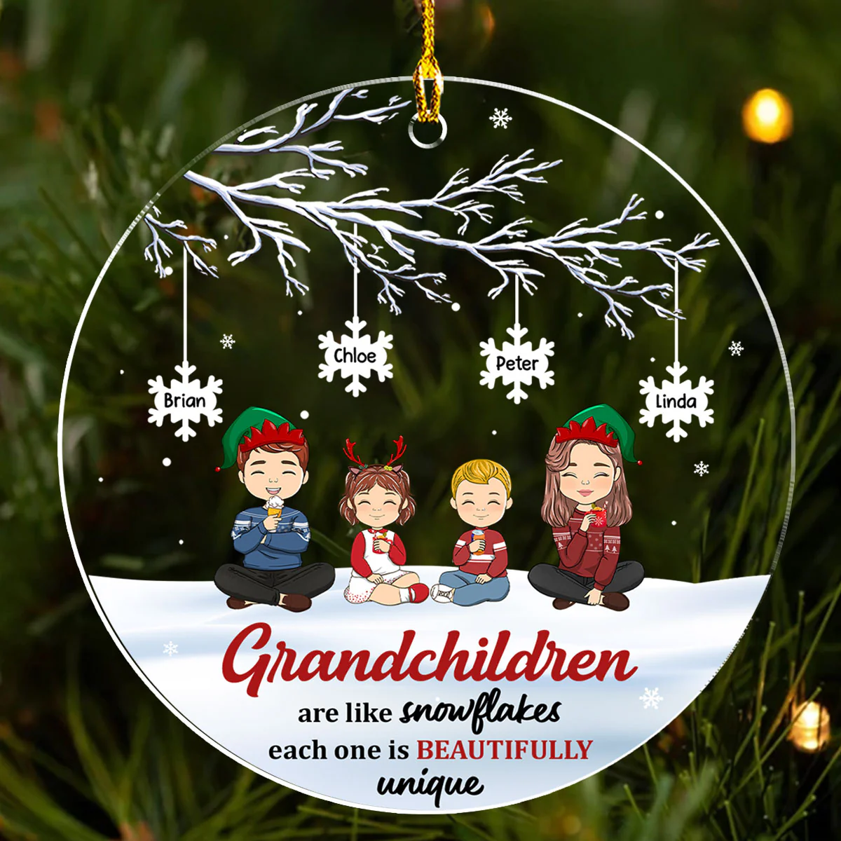 Each Snowflake Is Beautifully Unique - Personalized Custom Acrylic Ornament - Image 3