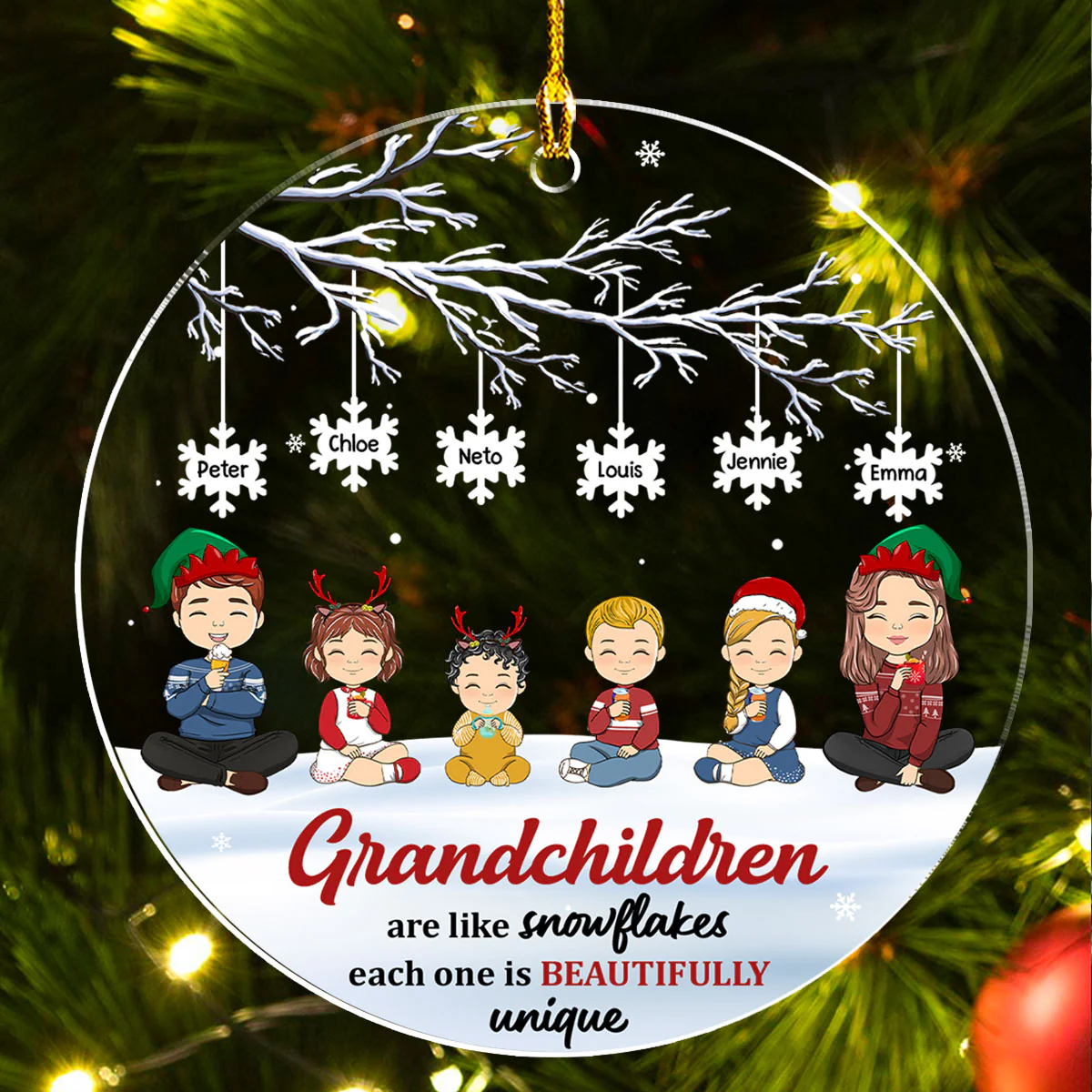 Each Snowflake Is Beautifully Unique - Personalized Custom Acrylic Ornament - Image 4