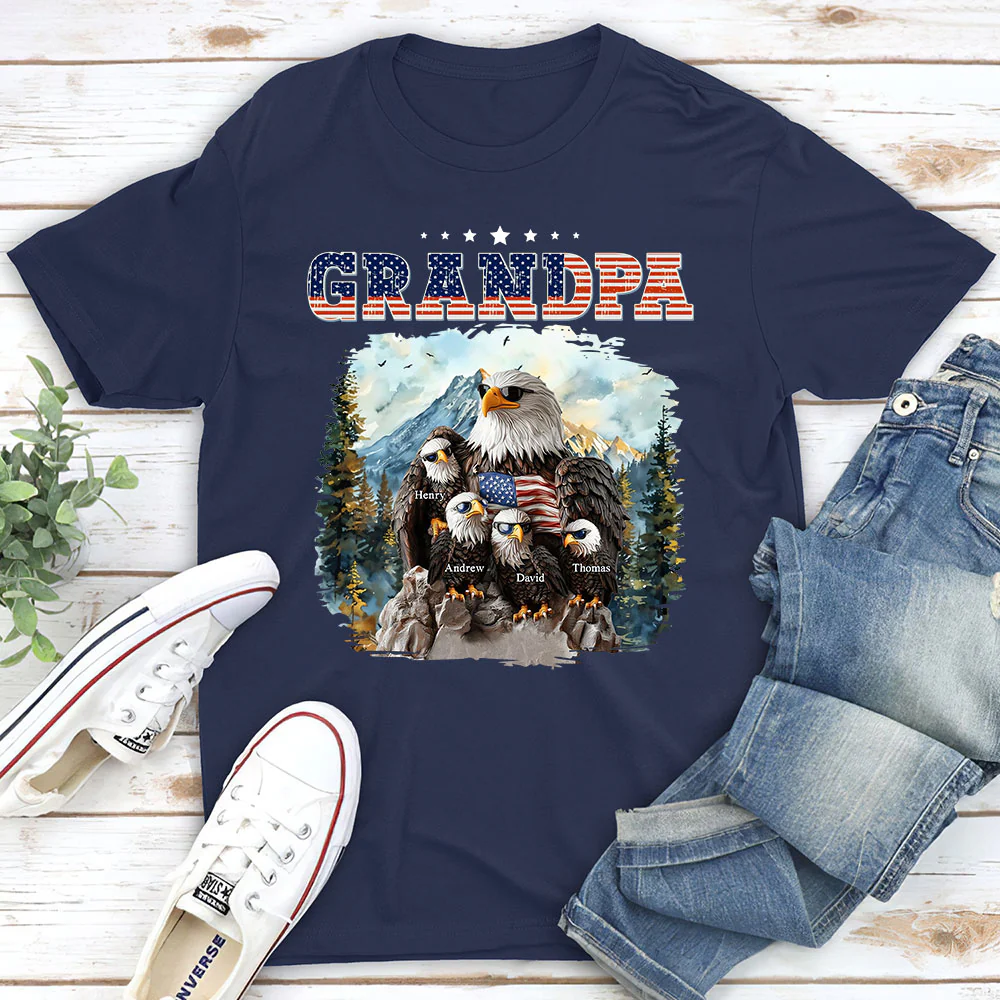 Eagle Papa - Personalized Custom Shirt - Image 2
