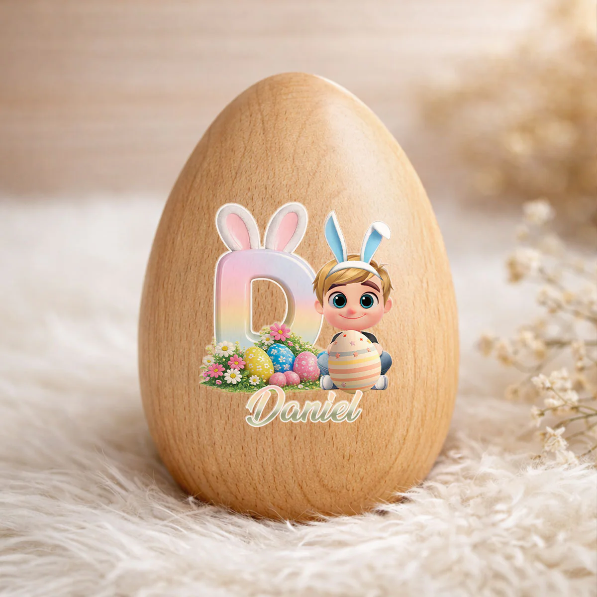  Easter Bunny - Personalized Custom Wooden Egg Shaker - Image 3