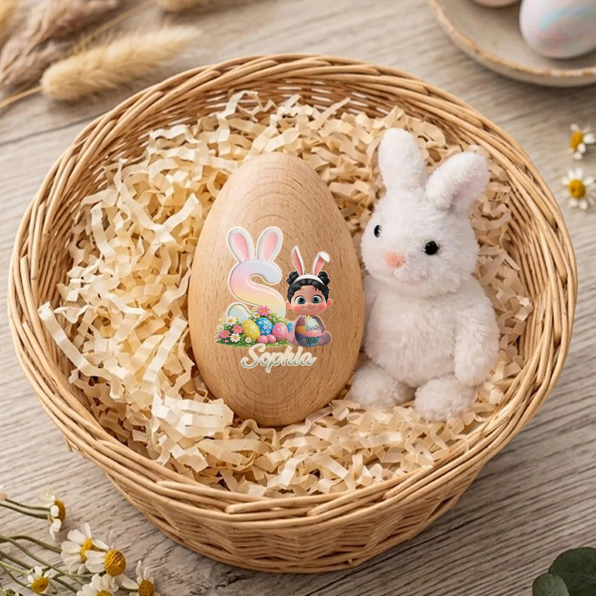  Easter Bunny - Personalized Custom Wooden Egg Shaker - Image 4