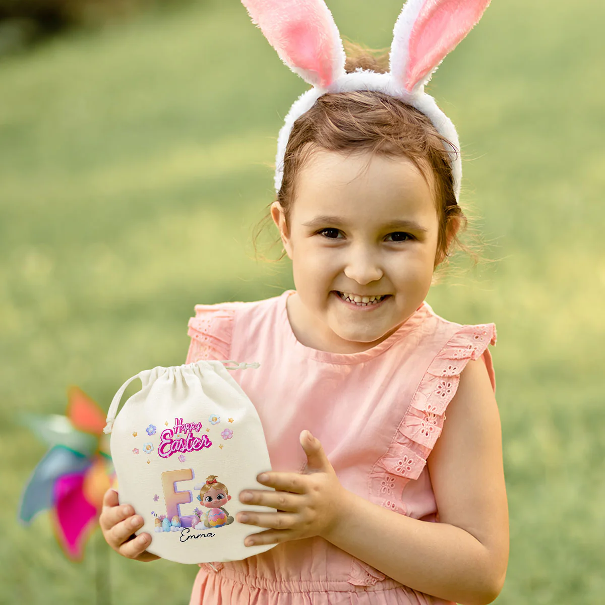 Easter Joy And Bunny Hugs - Personalized Custom Favor Bag - Image 2