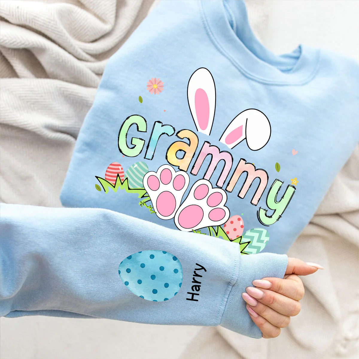 Easter Rabbit - Personalized Custom Sweatshirt - Image 4