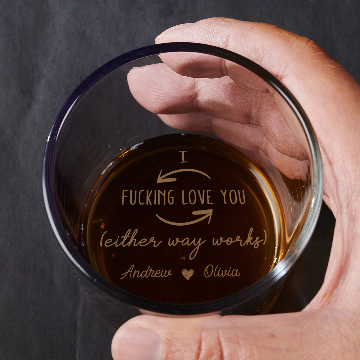 Either Way Works - Personalized Custom Engraved Whiskey Glass