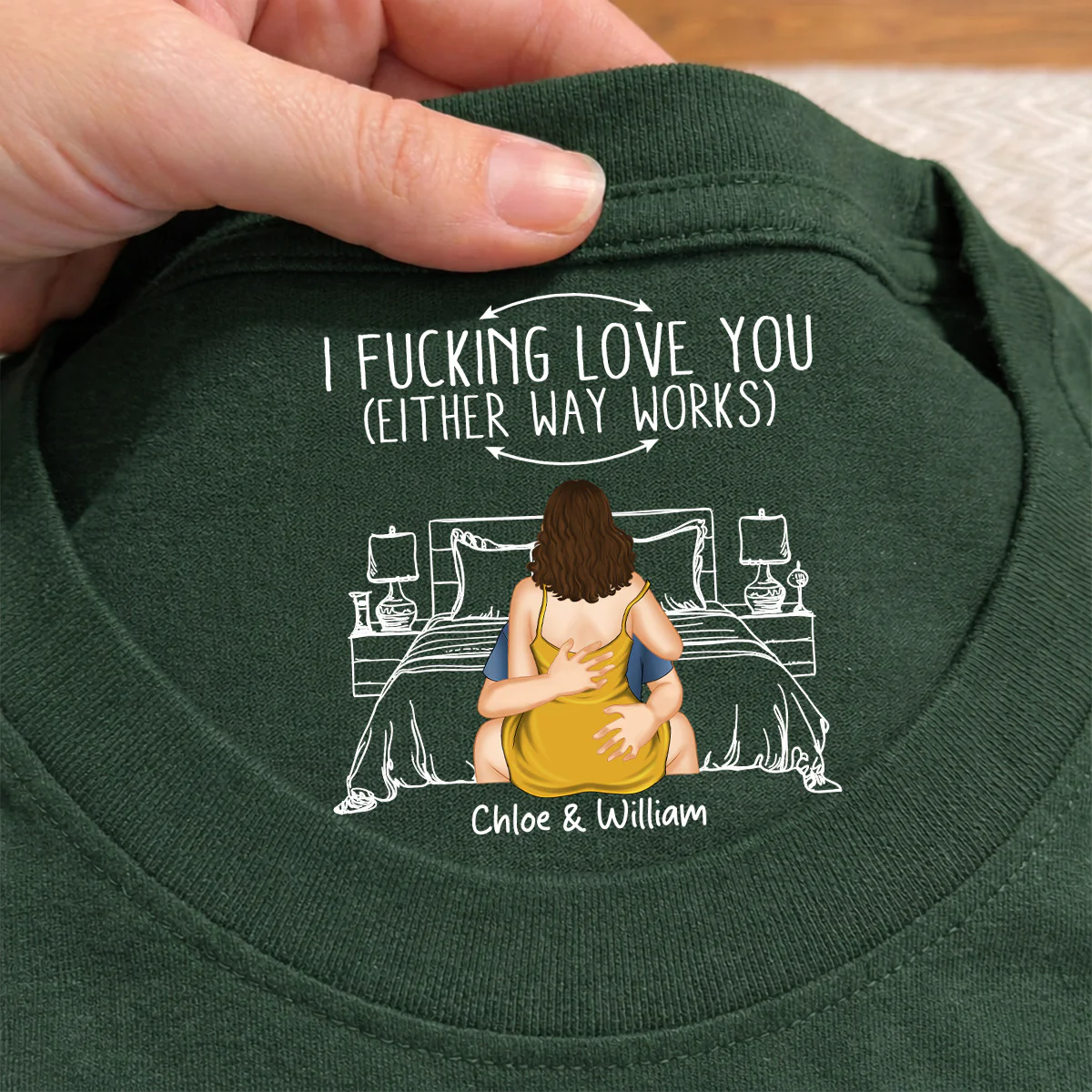 Either Way Works - Personalized Custom Inside Neck Print T-Shirt - Image 2