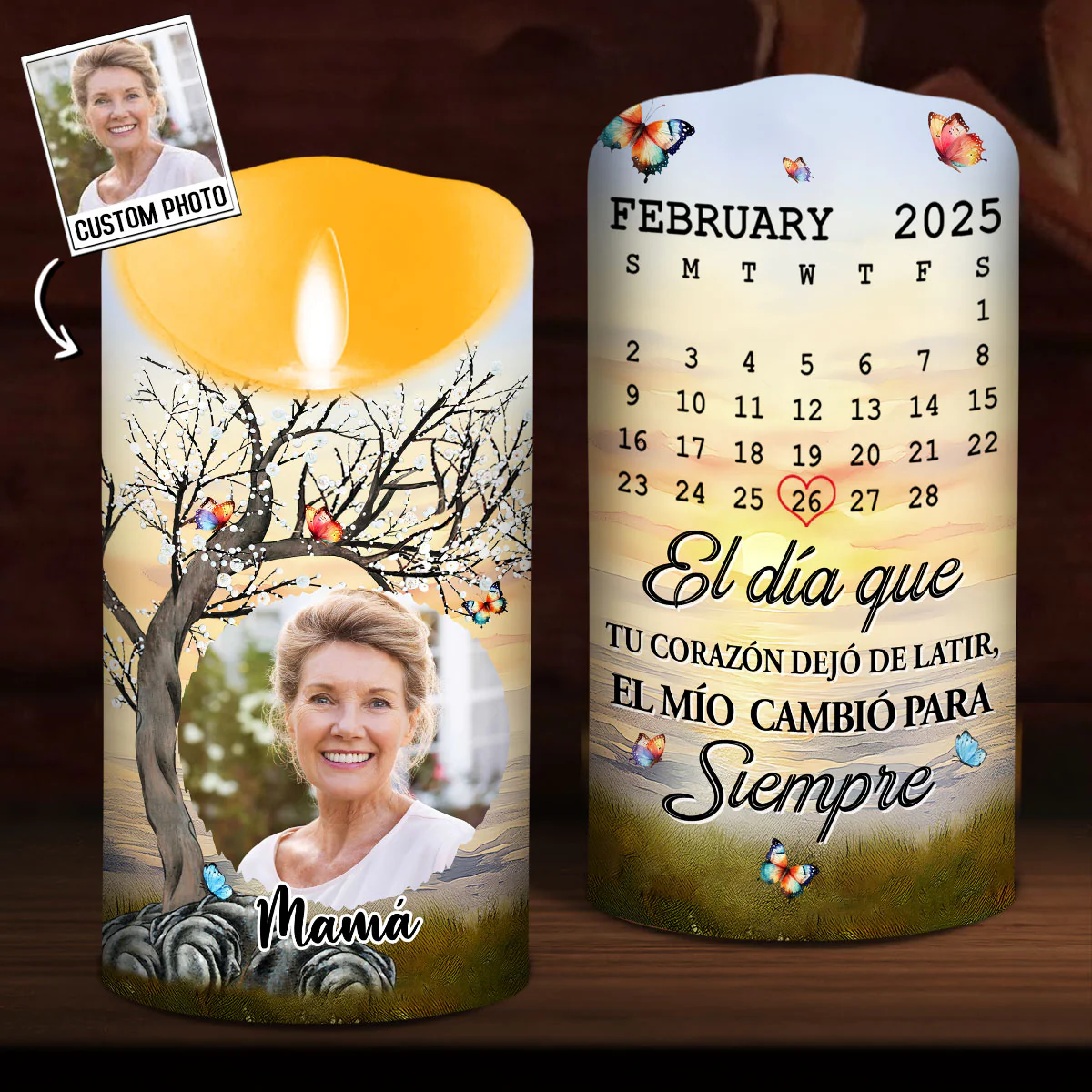 El Día Que Tu Corazón Dejó De Latir - Vela LED Personalizada
