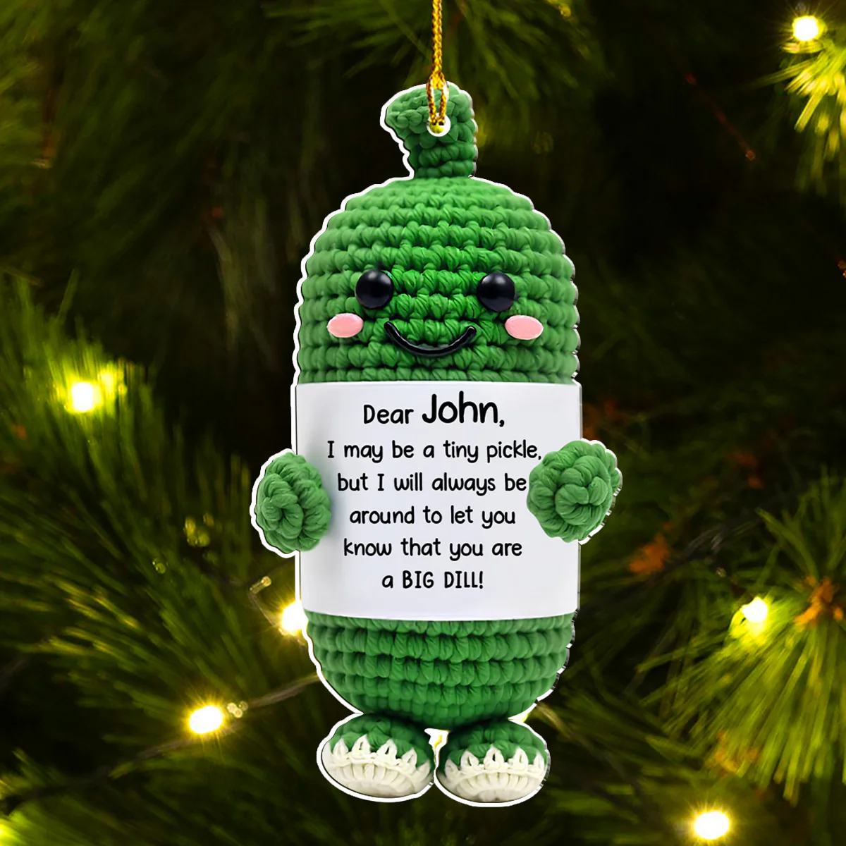 Emotional Support Pickle - Personalized Custom Acrylic Ornament - Image 2