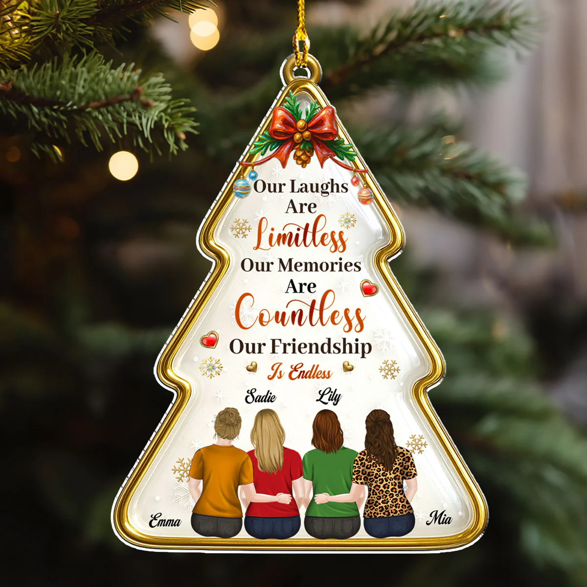 Endless Friendship - Personalized Custom Acrylic Ornament - Image 2