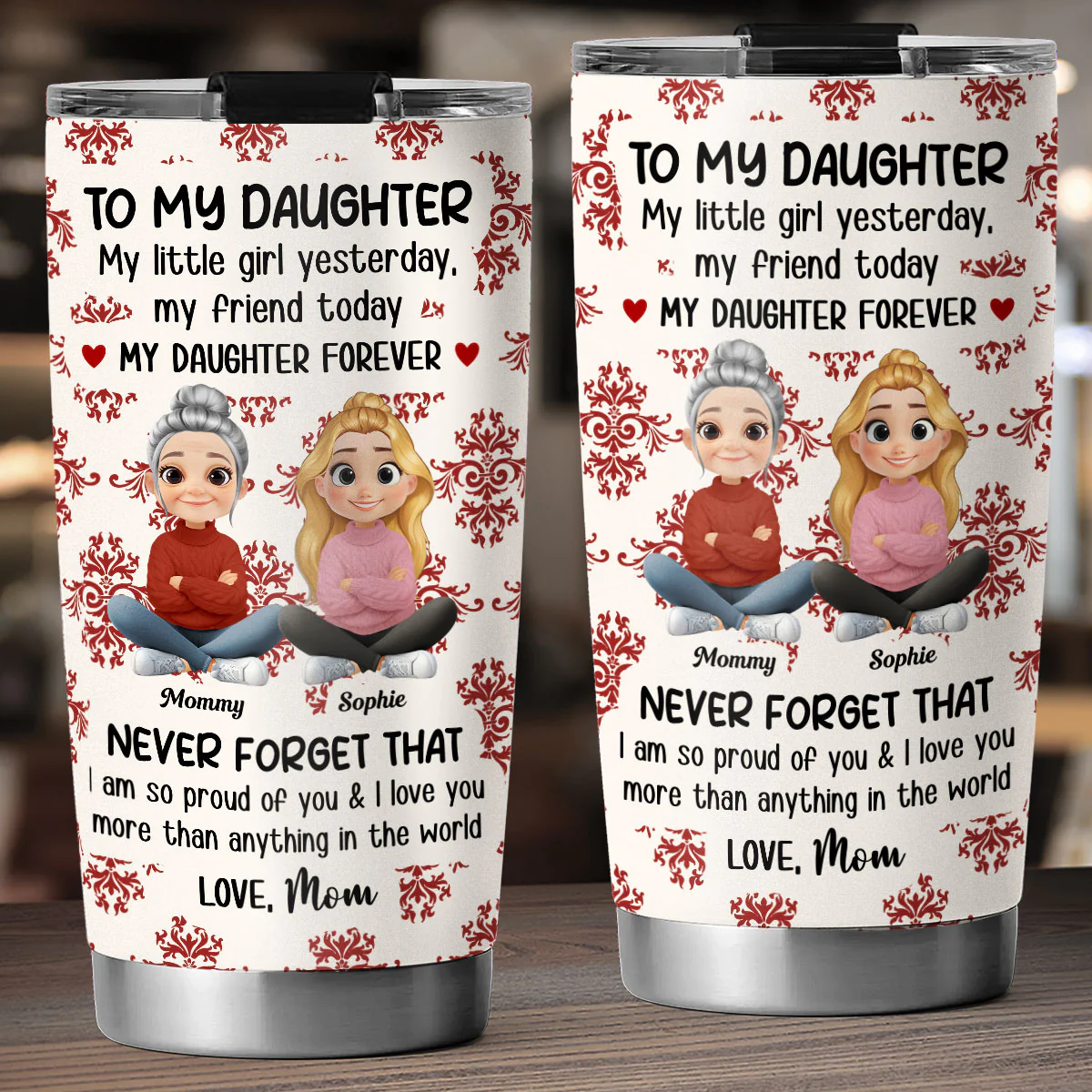 Endless Love For My Daughter - Personalized Custom Tumbler - Image 3