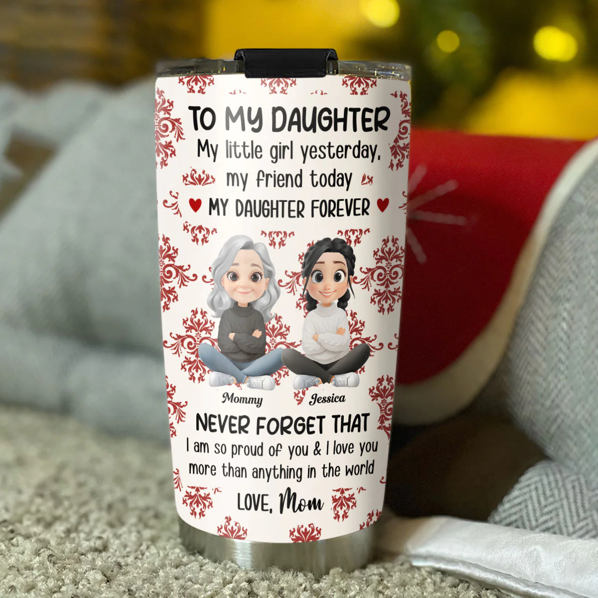 Endless Love For My Daughter - Personalized Custom Tumbler - Image 5