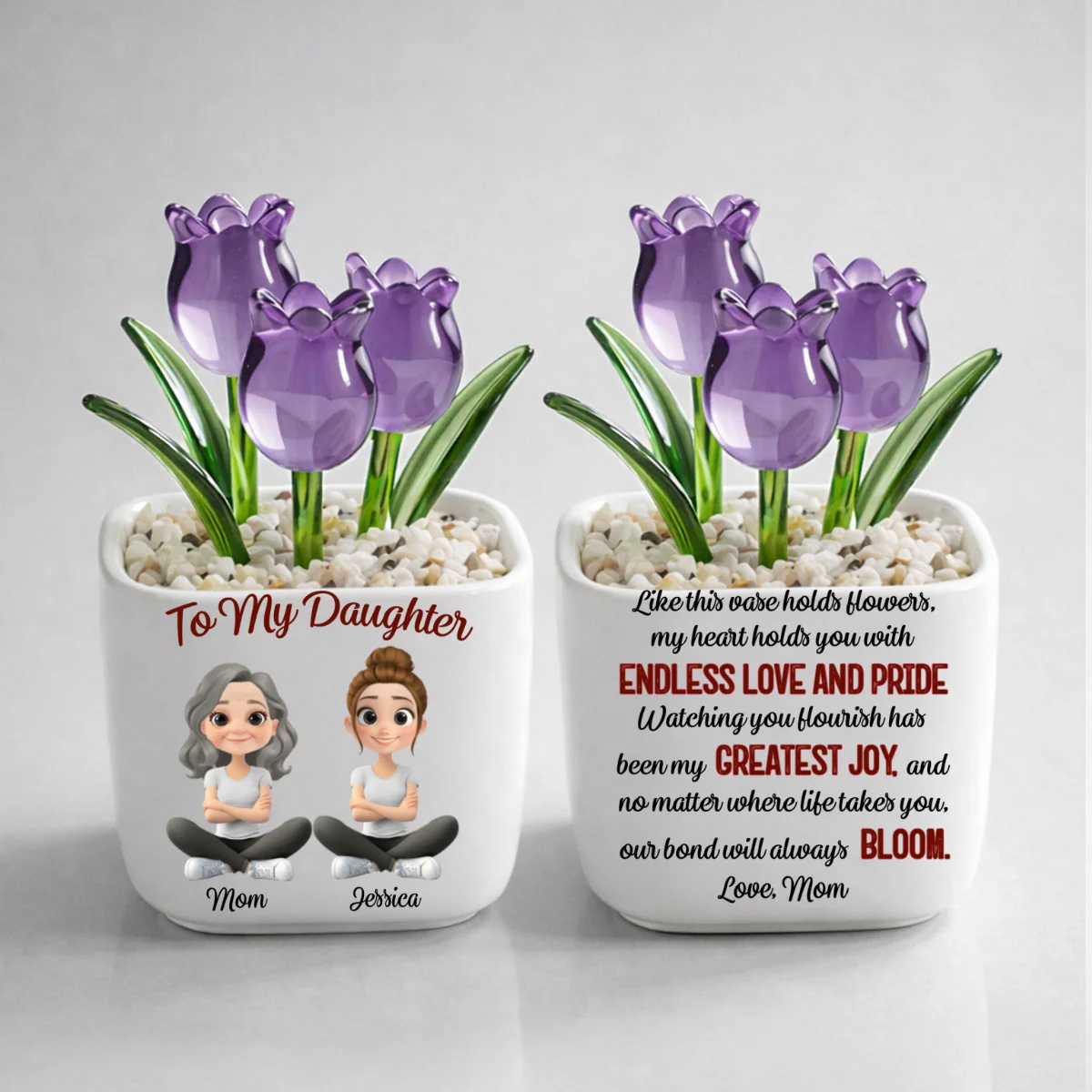 Endless Love For You - Personalized Custom Glass Everlasting Tulips - Image 11