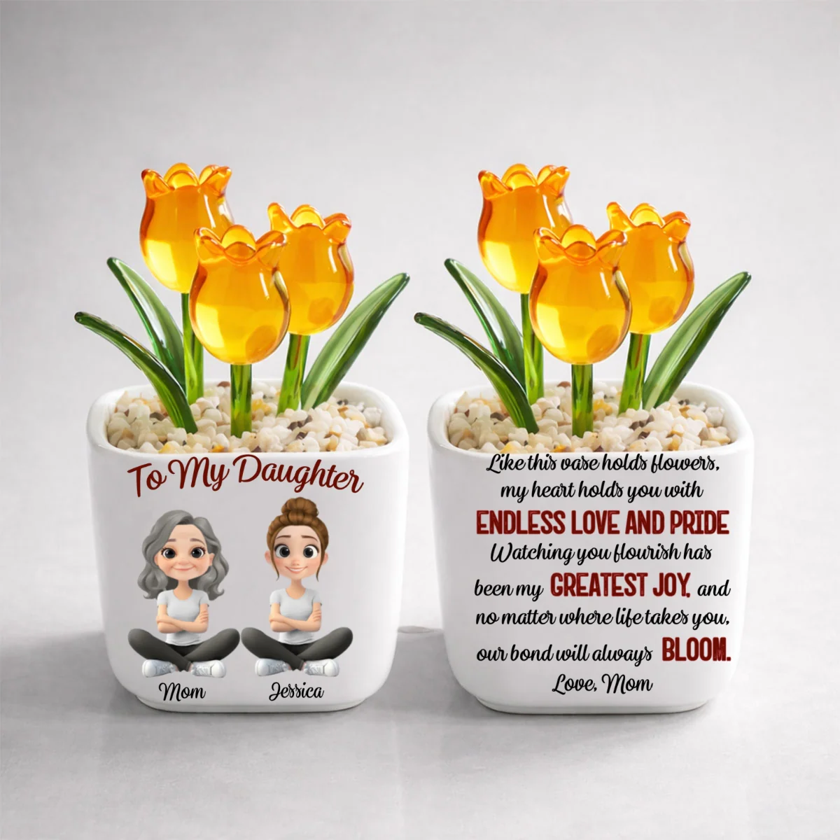 Endless Love For You - Personalized Custom Glass Everlasting Tulips - Image 12