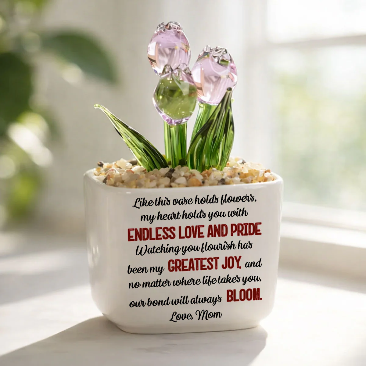 Endless Love For You - Personalized Custom Glass Everlasting Tulips - Image 2