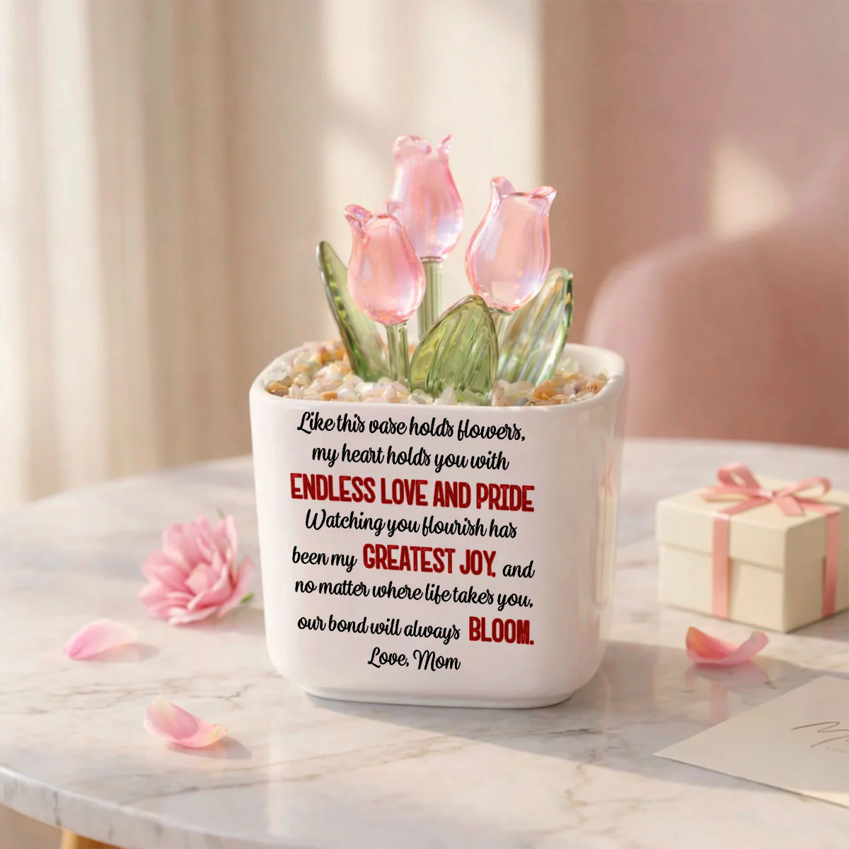 Endless Love For You - Personalized Custom Glass Everlasting Tulips - Image 6
