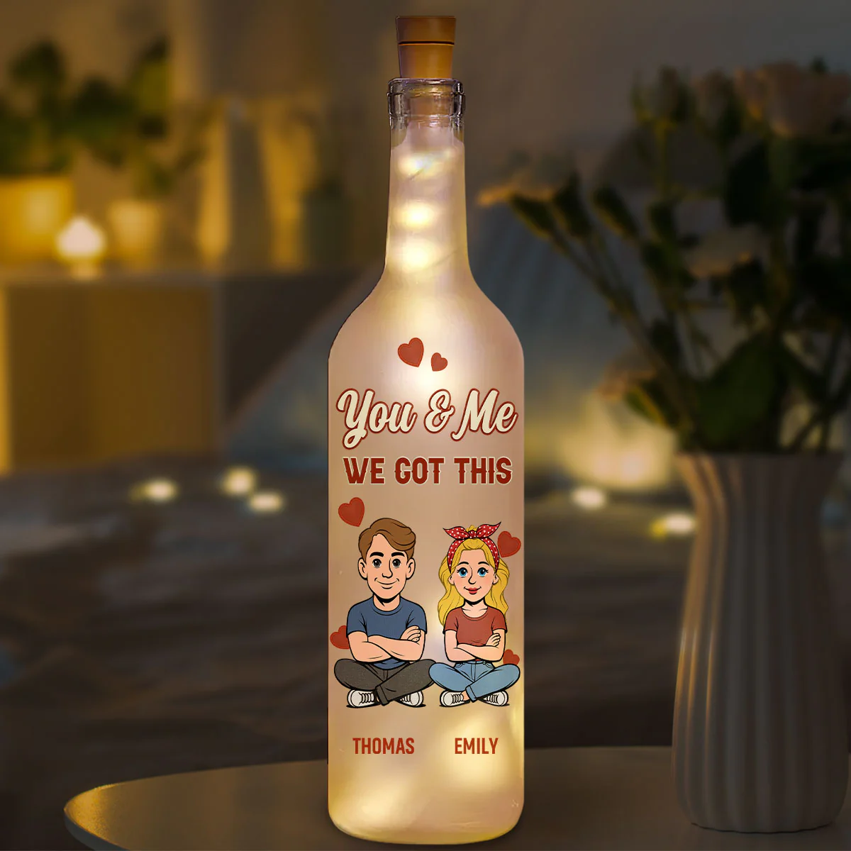 Enduring Love - Personalized Custom Bottle Lamp - Image 5