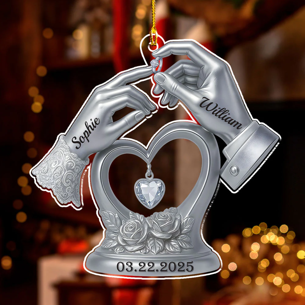 Engraved In Love - Personalized Custom Acrylic Ornament - Image 4