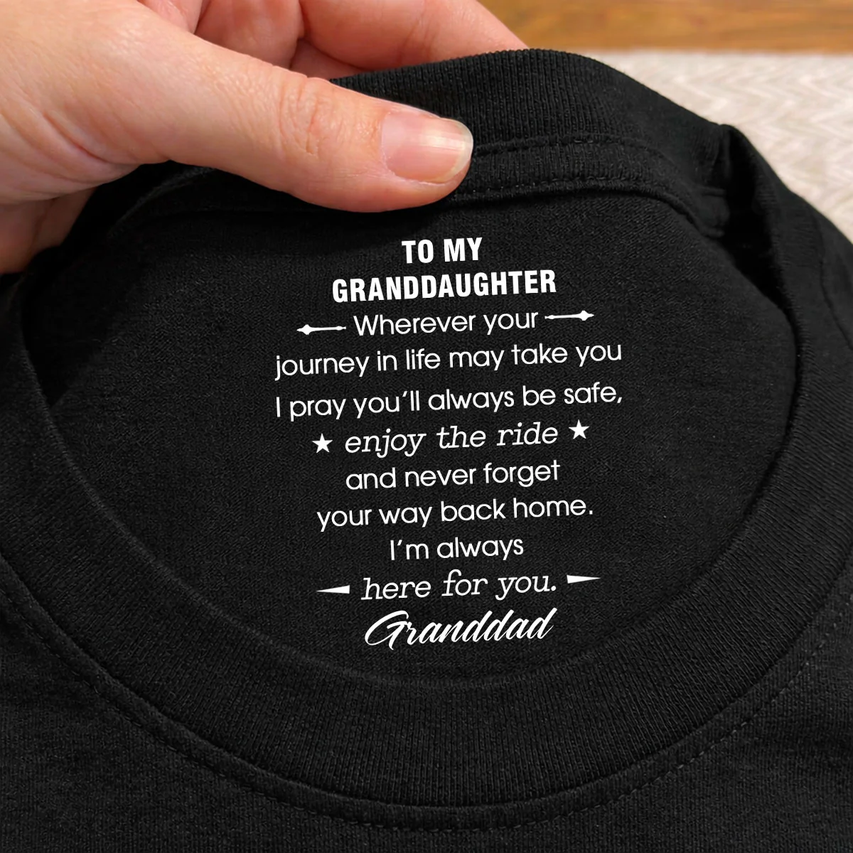 Enjoy The Ride - Personalized Custom Inside Neck Print T-shirt - Image 2