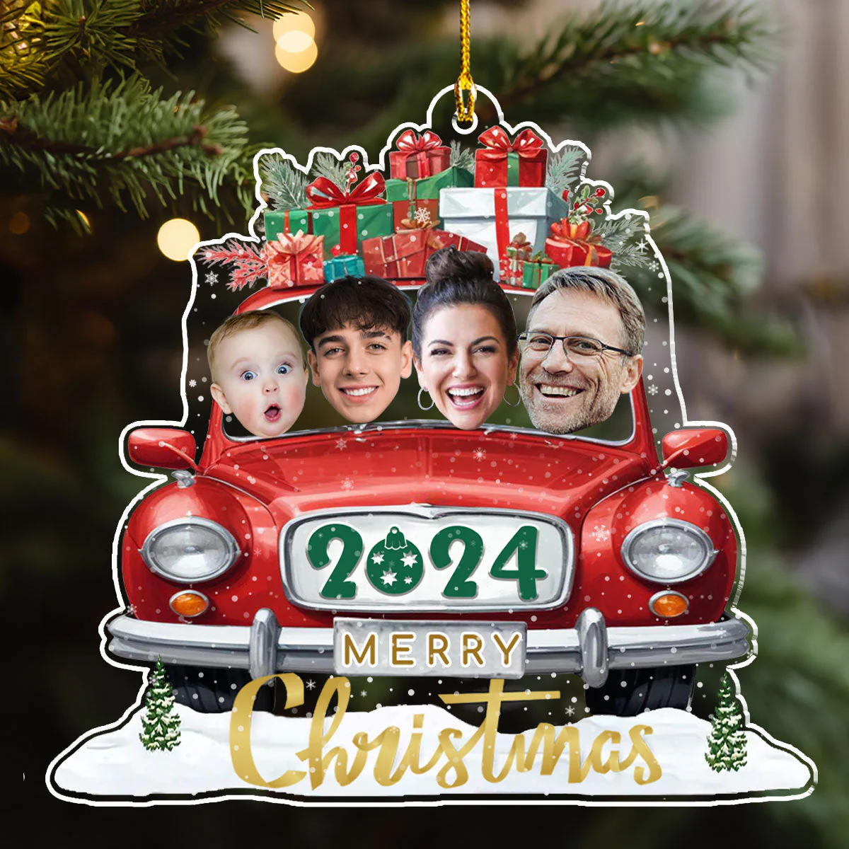 Enjoying Christmas - Personalized Custom Acrylic Ornament - Image 3