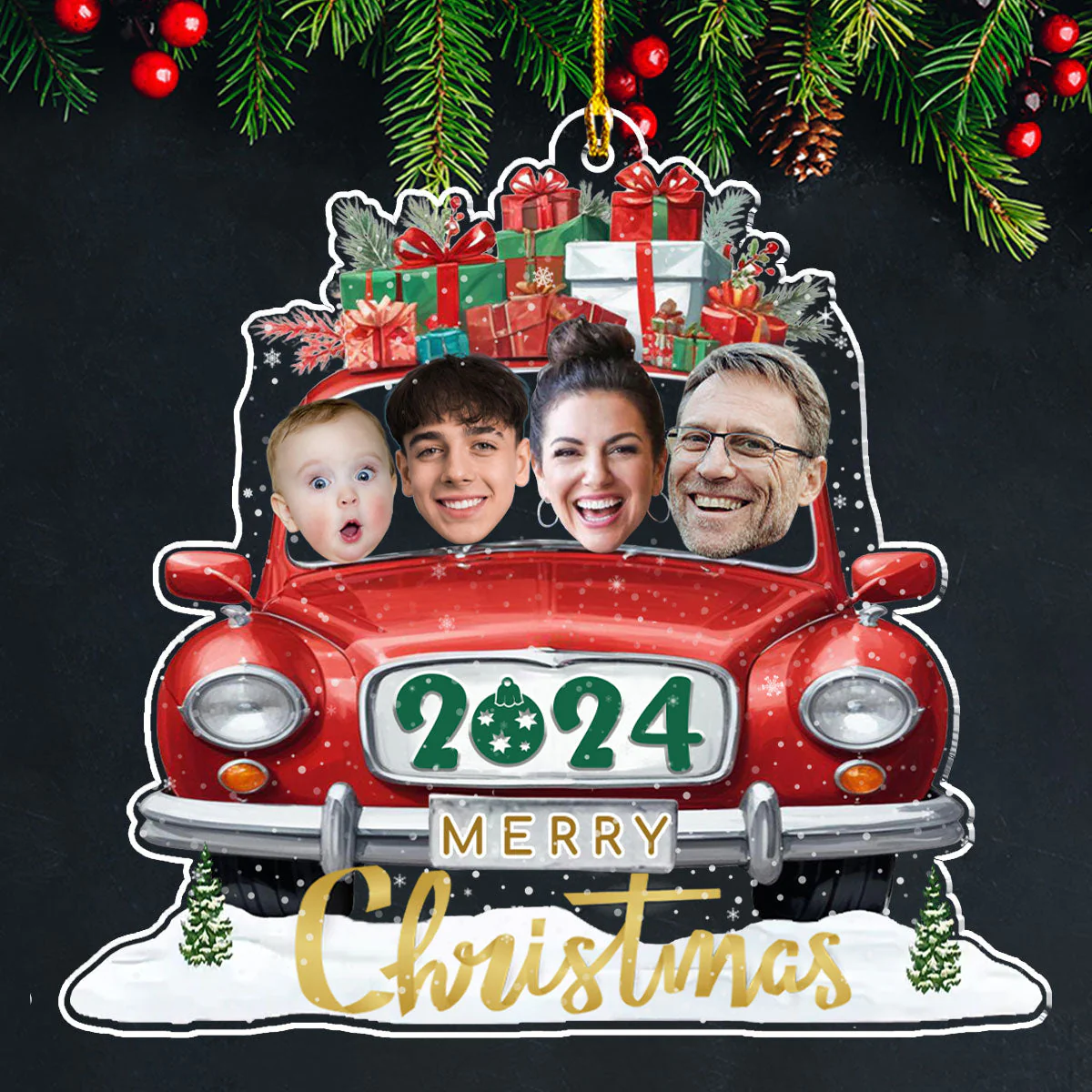 Enjoying Christmas - Personalized Custom Acrylic Ornament - Image 5