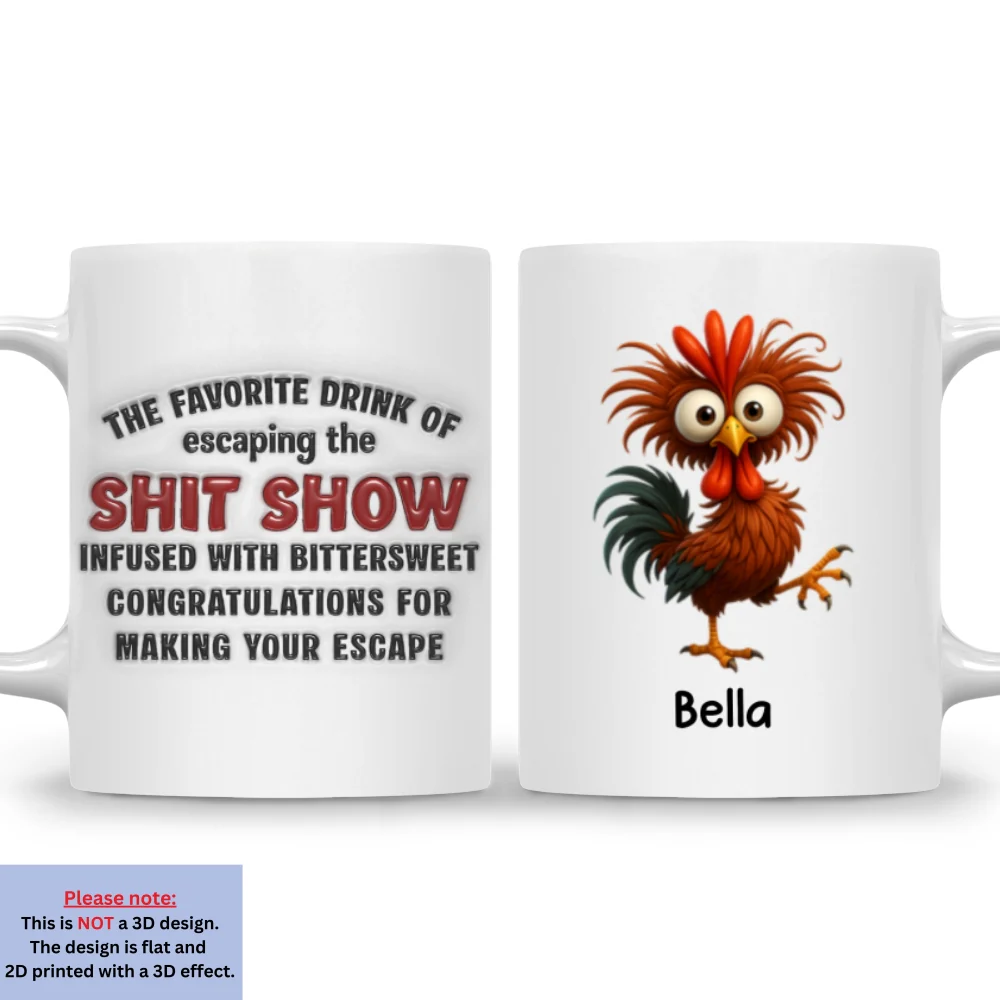 Escape With Your Favorite Drink - Personalized Custom 3D Inflated Effect Mug - Image 6