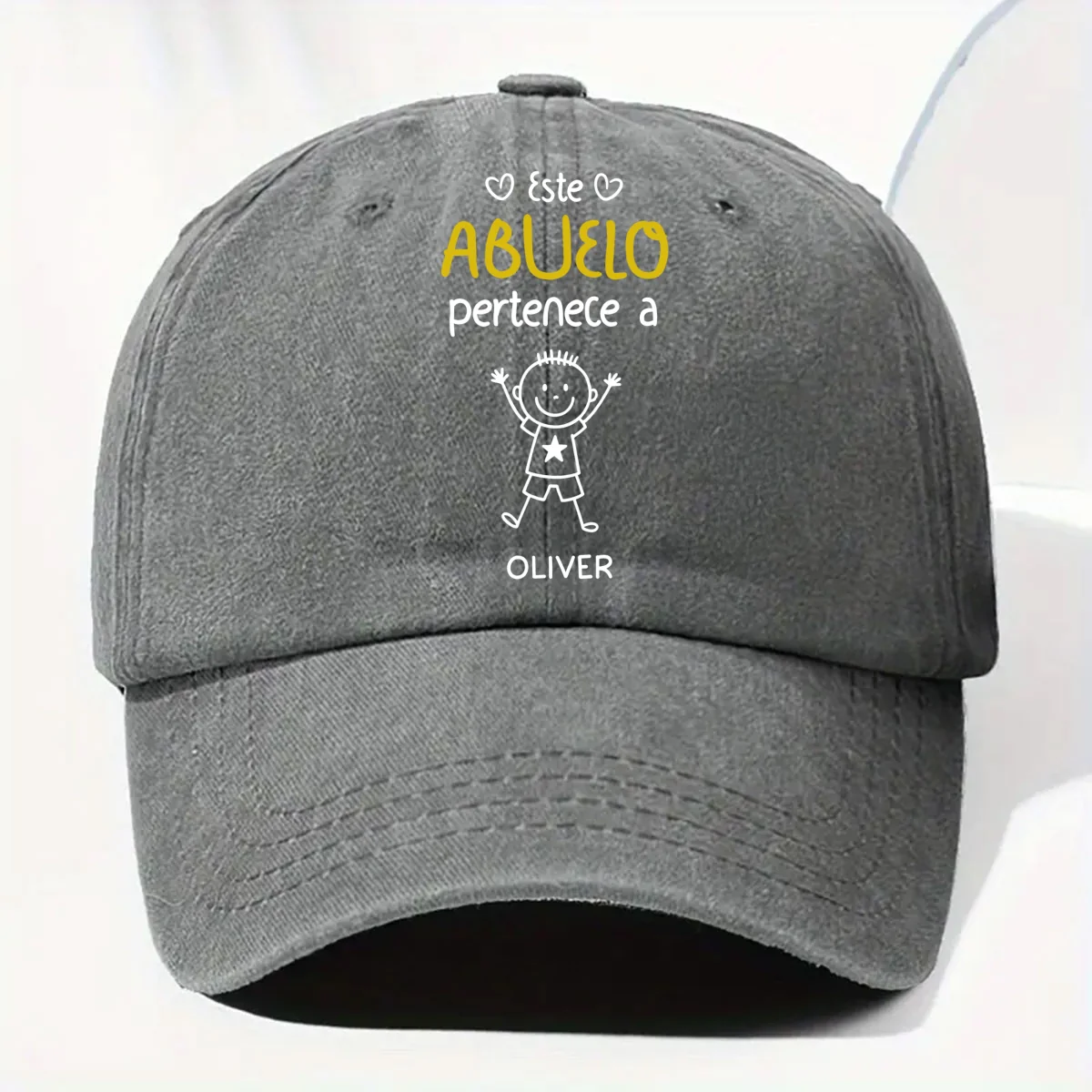 Este Abuelo Papá Pertenece A versión 2 - Gorra de Mezclilla Vintage Lavada Personalizada - Image 6