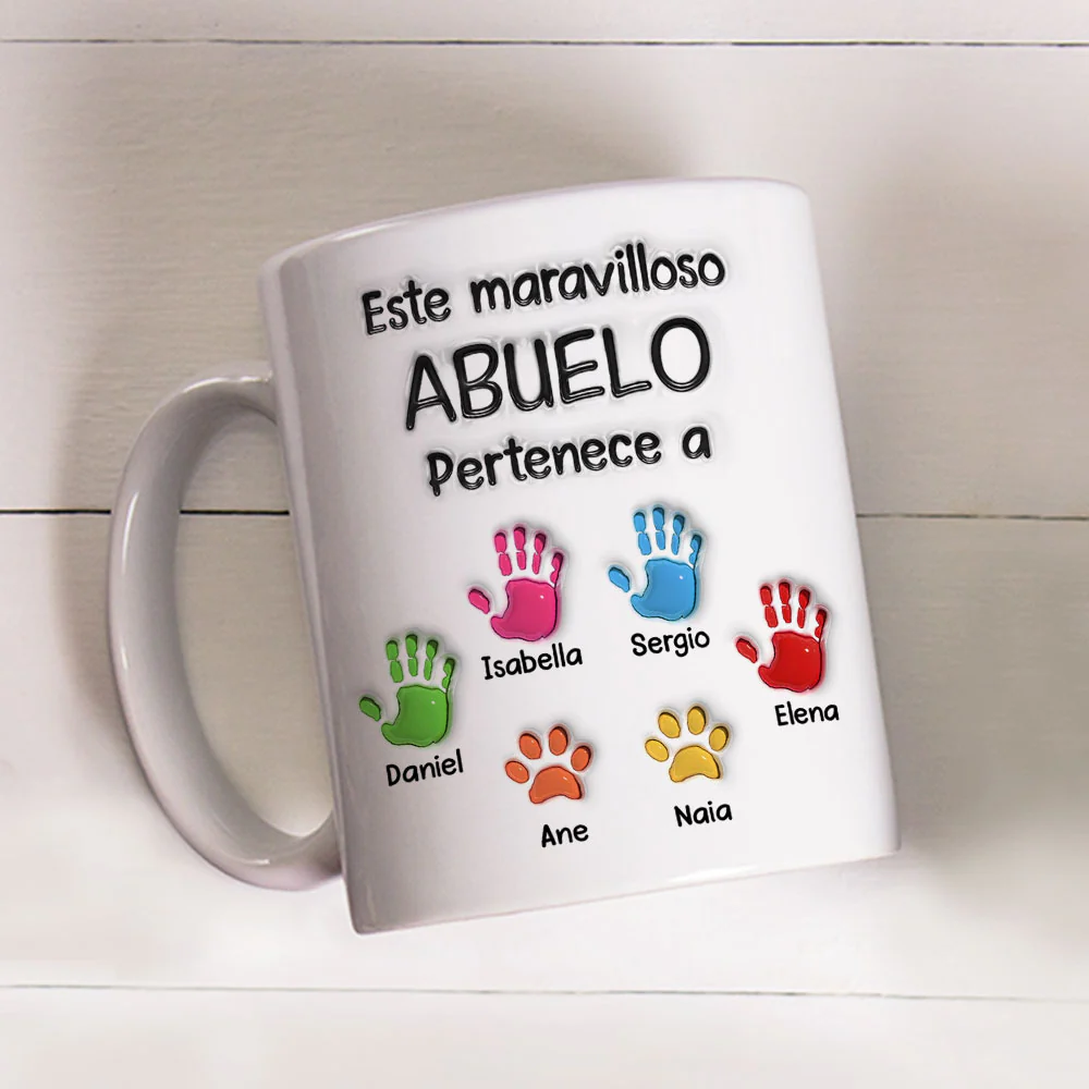 Este Maravilloso Padre Abuelo Pertenece A - Taza Personalizada con Efecto 3D Inflado - Image 3