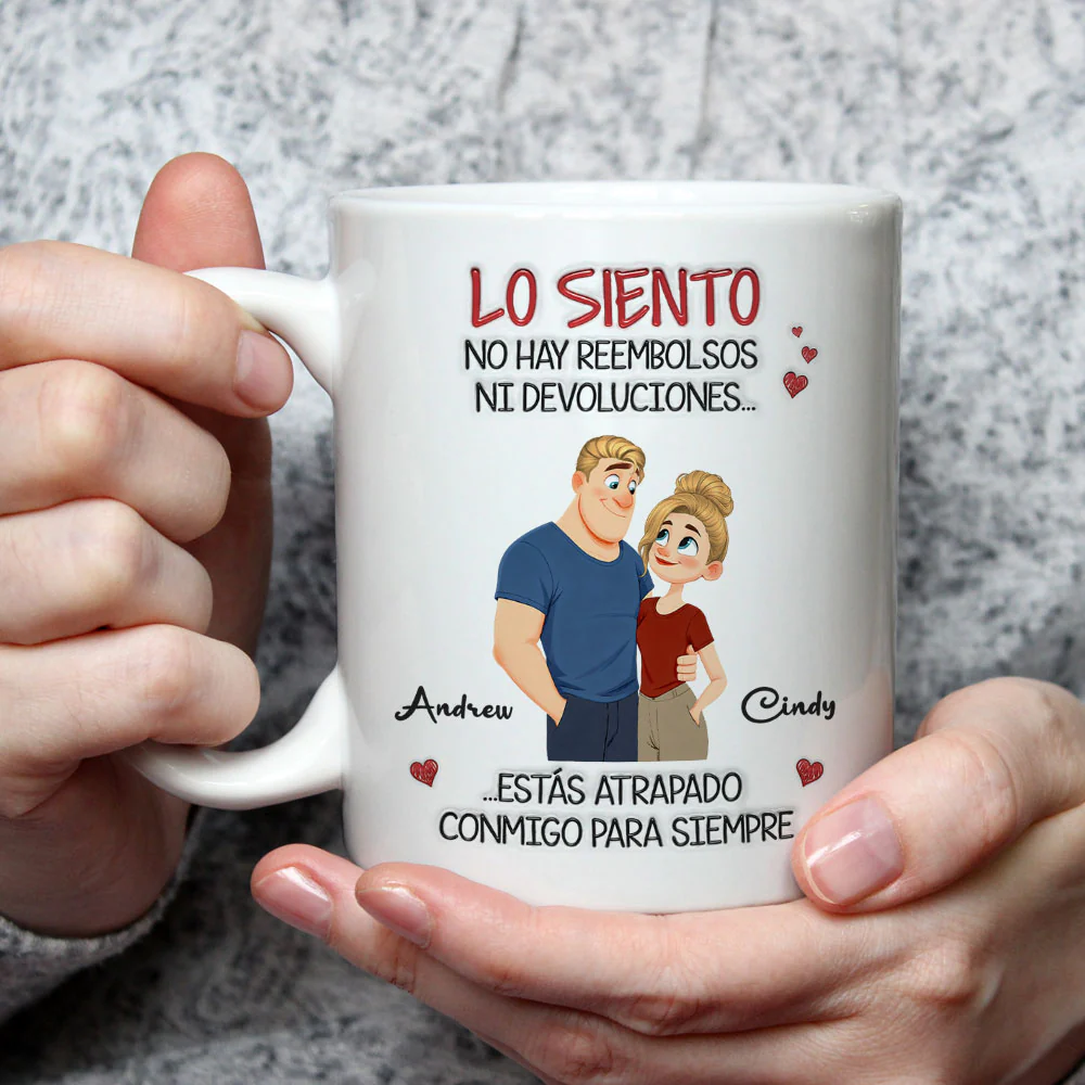 Estás Atrapado Conmigo - Taza personalizada con efecto 3D inflado - Image 3